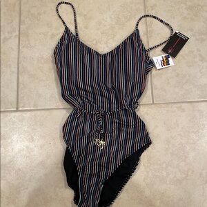 Vertical Stripe One Piece Swimsuit